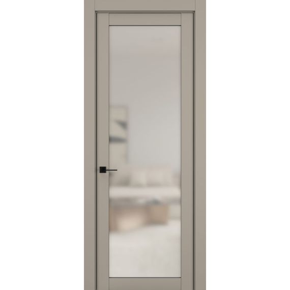 Фото межкомнатной двери керамик NC 2 бежевый остеклённая