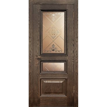 Межкомнатная дверь шпон Верона дуб английский остеклённая