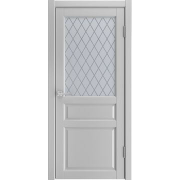 Межкомнатная дверь экошпон Эмалит 3 светло-серый со стеклом
