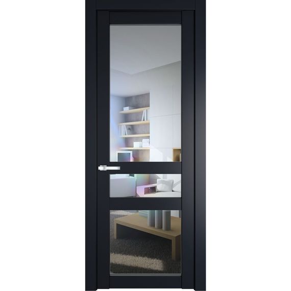 Межкомнатная дверь 1.5.2PD нэви блу остеклённая