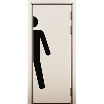 Маятниковая влагостойкая дверь крем матовый глухая MAN