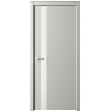 Межкомнатная дверь эмаль Геометрия 5 серая остеклённая