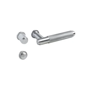 Дверная ручка EXA WC на розетке Minimal хром матовый для замка Vitra