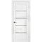 Фото межкомнатной двери экошпон Profilo Porte G-15 белый глянец стекло Lacobel черный