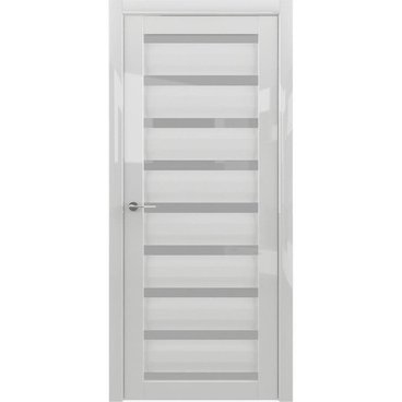 Межкомнатная дверь глянцевая Albero Сидней глянец белый стекло матовое