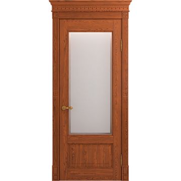 Межкомнатная дверь массив дуба Viporte Классика 1 коньяк остеклённая