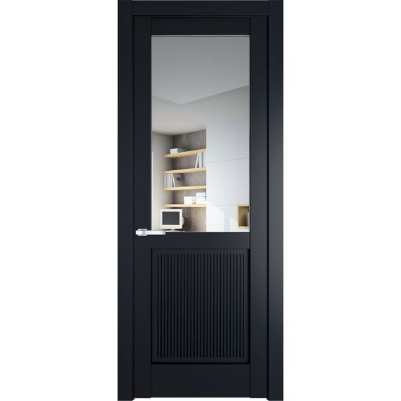 Межкомнатная дверь 2.2.2PM нэви блу остеклённая