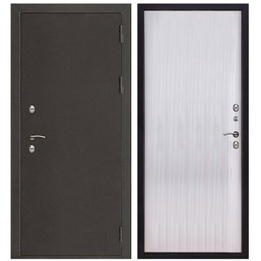 Входная уличная дверь Термо 3 антик тёмное серебро ПВХ меламин венге светлый