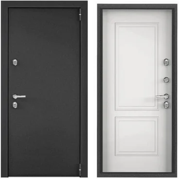 Входная стальная дверь Torex Snegir PRO MP тёмно-серый букле графит КТ белый S60-NC-2