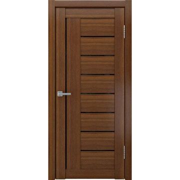 Межкомнатная дверь экошпон ЛУ-17 тёмный орех остеклённая