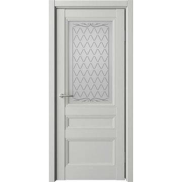 Межкомнатная дверь Византия винил платина со стеклом