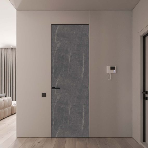 Скрытая алюминиевая дверь с покрытием Egger F244 ST10 мрамор кандела антрацит