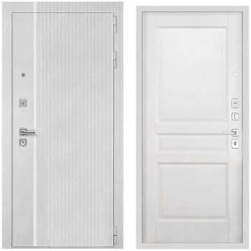 Входная дверь Президент Лайн ПВХ белый матовый панель гармония