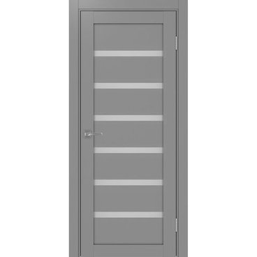 Межкомнатная дверь экошпон Турин 507.12 серый остеклённая