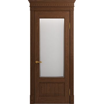 Межкомнатная дверь массив дуба Viporte Классика 1 кофе остеклённая