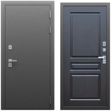 Входная уличная дверь Сибирь венге внутри