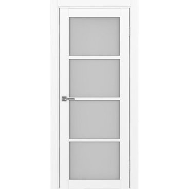 Межкомнатная дверь экошпон Турин 540.2222 белый снежный остеклённая