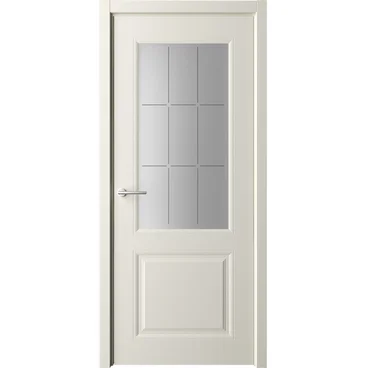 Межкомнатная дверь эмаль Albero Стиль 1 латте остеклённая