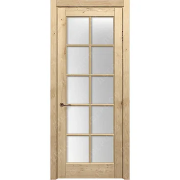 Межкомнатная дверь массив дуба с сучком Дверцов Кастро ПО-10 остеклённая