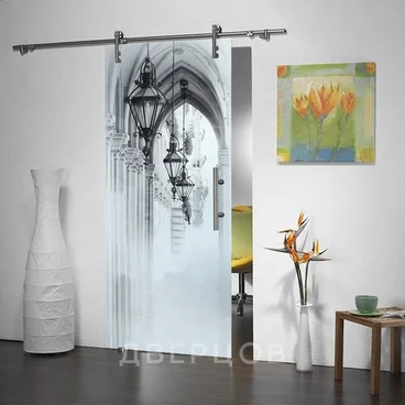 Стеклянная раздвижная дверь Лофт Аркада