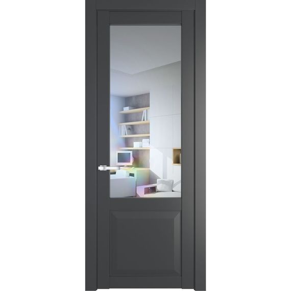 Межкомнатная дверь 1.2.2PD графит остеклённая