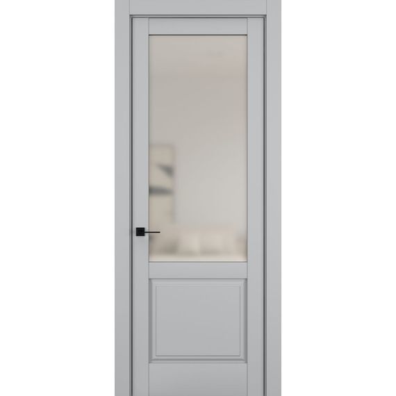 Фото межкомнатной двери керамик NC 10 шеллак серый остеклённая