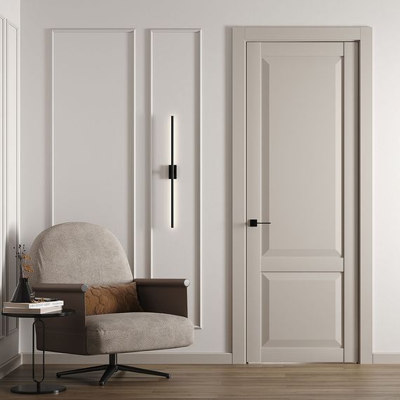 Фото межкомнатной двери керамик NC 3 бежевый глухая в интереье