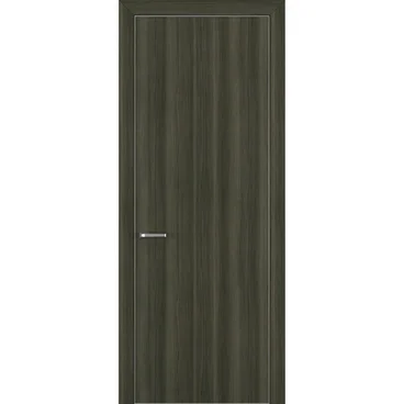 Межкомнатная дверь Квалитет К7 дуб тёмный с алюминиевой кромкой