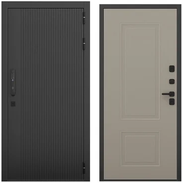 Входная дверь Смарт чёрный силк панель кобальт