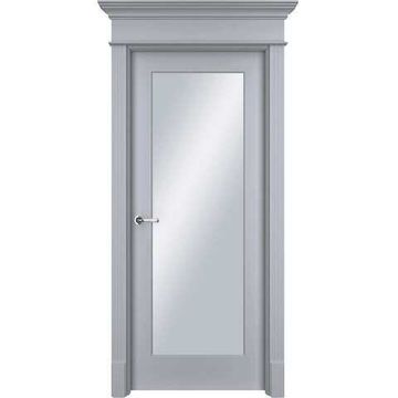 Межкомнатная дверь эмаль Нафта RAL 7047 остеклённая