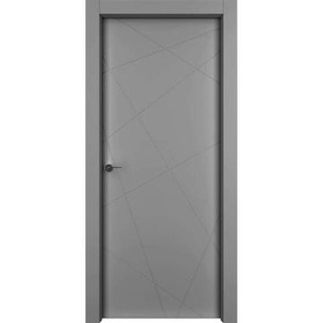 Межкомнатная дверь эмаль Ofram Гео серая глухая