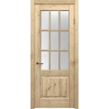 Межкомнатная дверь массив дуба с сучком Дверцов Ливорно ПО-9 остеклённая