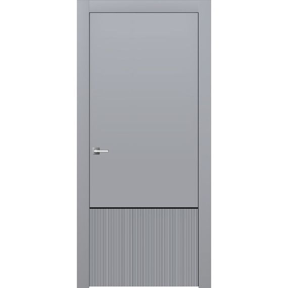 Межкомнатная дверь эмаль Ofram Линнея 10 серая с молдингом глухая