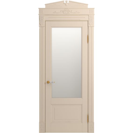 Межкомнатная дверь массив бука Viporte Бьелла ваниль остеклённая