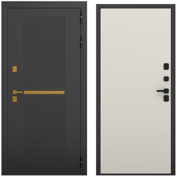 Входная дверь Артдеко чёрный силк панель гладкая