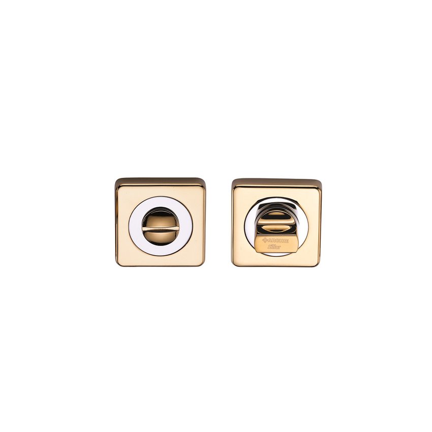 Фото квадратного фиксатора Archie Sillur в цвете золото