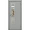 Фото межкомнатной пластиковой влагостойкой двери Poseidon гладкая серая остеклённая модель 1