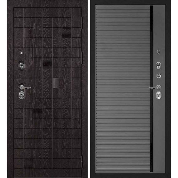 Входная дверь Нона-36 панель фрезерованная PR-173 серая