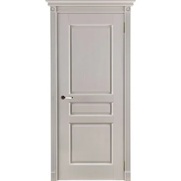 Межкомнатная дверь массив дуба Виктория эмаль слоновая кость глухая