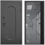 Входная дверь Мэмфис чёрный силк панель зеркало 3D чёрный кварц