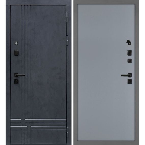 Входная дверь Осло бетон антрацит панель гладкая серая