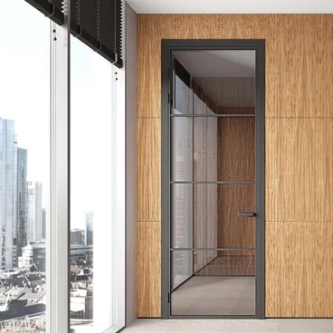 Межкомнатная алюминиевая дверь Loft 13 стекло прозрачное бесцветное