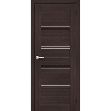 Межкомнатная дверь экошпон Bravo Порта-28 wenge veralinga остеклённая