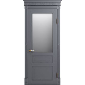 Межкомнатная дверь массив бука Viporte Бергамо тауп остеклённая