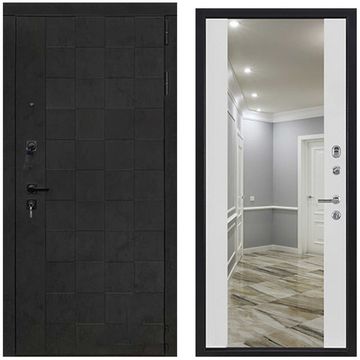 Входная дверь Quadro ПВХ бетон графит панель зеркало INFINITY