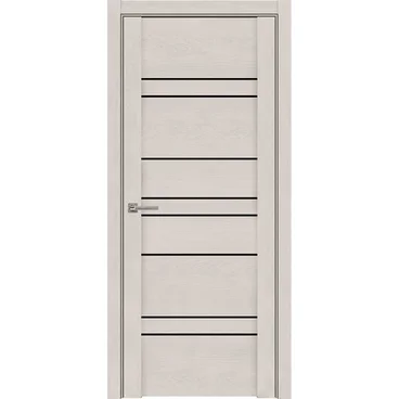 Межкомнатная дверь UniLine Soft touch 30032 софт бьянка с чёрным стеклом