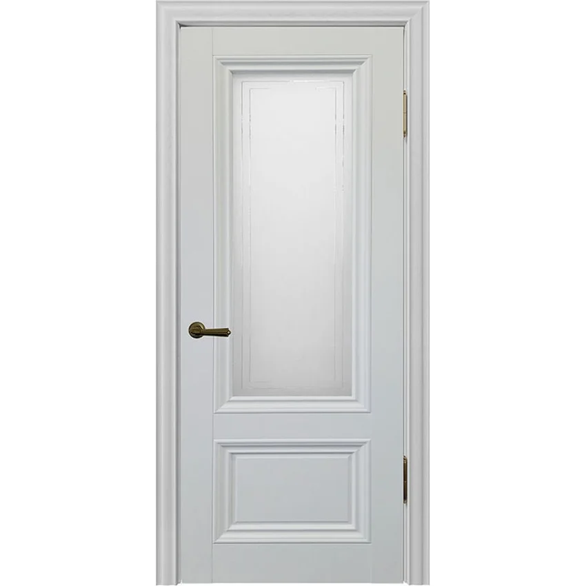 Фото межкомнатной двери экошпон Алтай 802 barhat light grey остеклённая