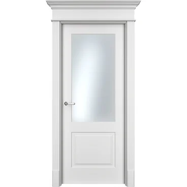 Межкомнатная дверь эмаль Ofram Нафта 2 белая остеклённая