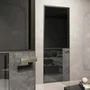 Межкомнатная алюминиевая дверь Miksal Slim-Art Prizma стекло серое прозрачное вставка алькантара серая