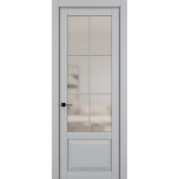 Межкомнатная дверь керамик NC 6 шеллак серый остеклённая